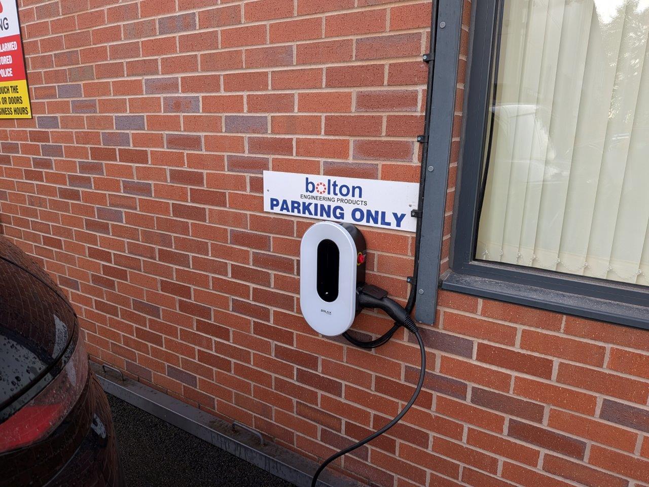 Commercial EV fleet charging bay in Bolton