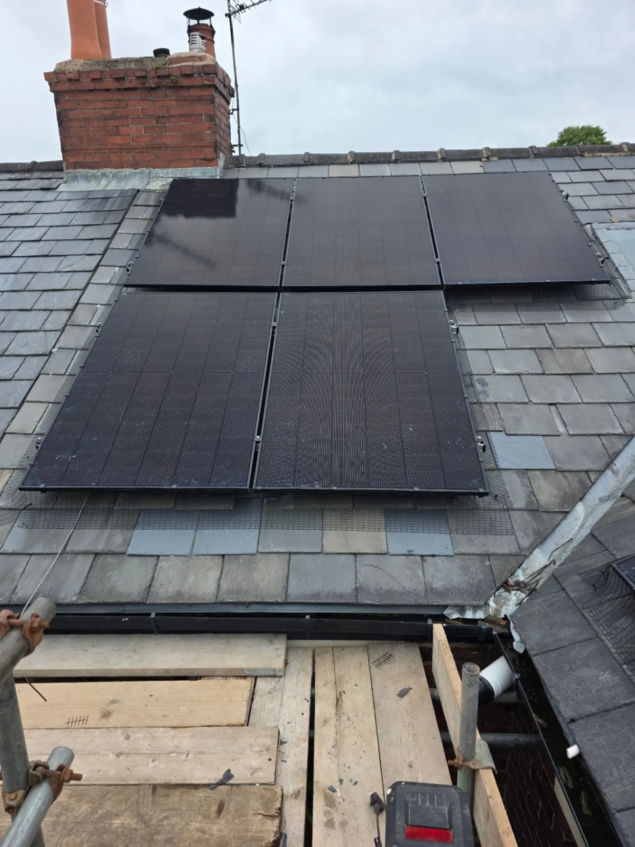 Solar PV array close-up in Lytham St Annes